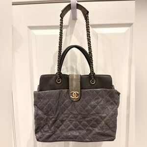 Chanel Galuchat-Trimmed Bindi CC Tote